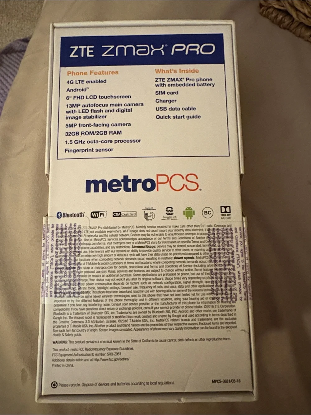 Metro ZTE ZMAX PRO Smartphone - Black